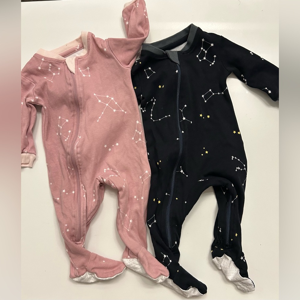 2x Happy Jamz Organic Cotton Baby One Piece Set